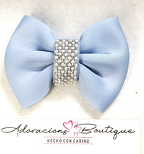 Load image into Gallery viewer, Light Blue Bling Bow or Headband