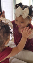 Load image into Gallery viewer, Beige Bling Bow & Headband