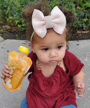 Load image into Gallery viewer, Beige Bling Bow & Headband