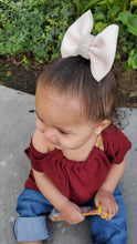 Load image into Gallery viewer, Beige Bling Bow & Headband