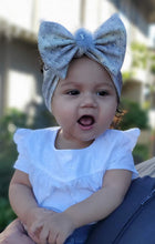 Load image into Gallery viewer, Mint / Beige/ Brown Baby Girl Bows, Customized Baby Girl Headbands, Head Wraps and Bows