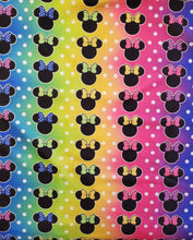 Load image into Gallery viewer, Rainbow Minnie Girl Bows, Customized Baby Girl Headbands, Head Wraps and Bows