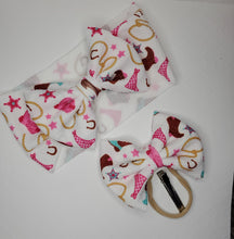 Load image into Gallery viewer, Cow Girl Bows, Cow Girl Baby Headbands, Cow Girl Baby Bows