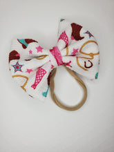 Load image into Gallery viewer, Cow Girl Bows, Cow Girl Baby Headbands, Cow Girl Baby Bows