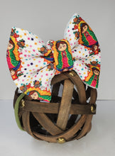 Load image into Gallery viewer, Virgen Mary Baby Girl Hair Bow. Virgencita Bows Head Wraps Headbanda