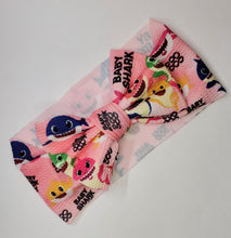 Load image into Gallery viewer, Baby Shark Girl Pink  Bows , Baby Shark Headbands, Head Wrap