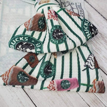 Load image into Gallery viewer, Starbucks Stripes Girl Bows, Customized Baby Girl Headbands, Head Wraps and Bows