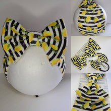 Load image into Gallery viewer, Lemon Baby Bows, Lemon Girl Bows, Lemon & Stripes Girl Bows