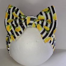 Load image into Gallery viewer, Lemon Baby Bows, Lemon Girl Bows, Lemon & Stripes Girl Bows