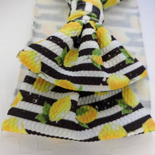 Load image into Gallery viewer, Lemon Baby Bows, Lemon Girl Bows, Lemon & Stripes Girl Bows
