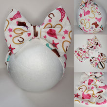 Load image into Gallery viewer, Cow Girl Bows, Cow Girl Baby Headbands, Cow Girl Baby Bows