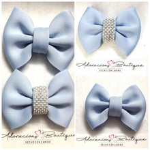 Load image into Gallery viewer, Light Blue Bling Bow or Headband