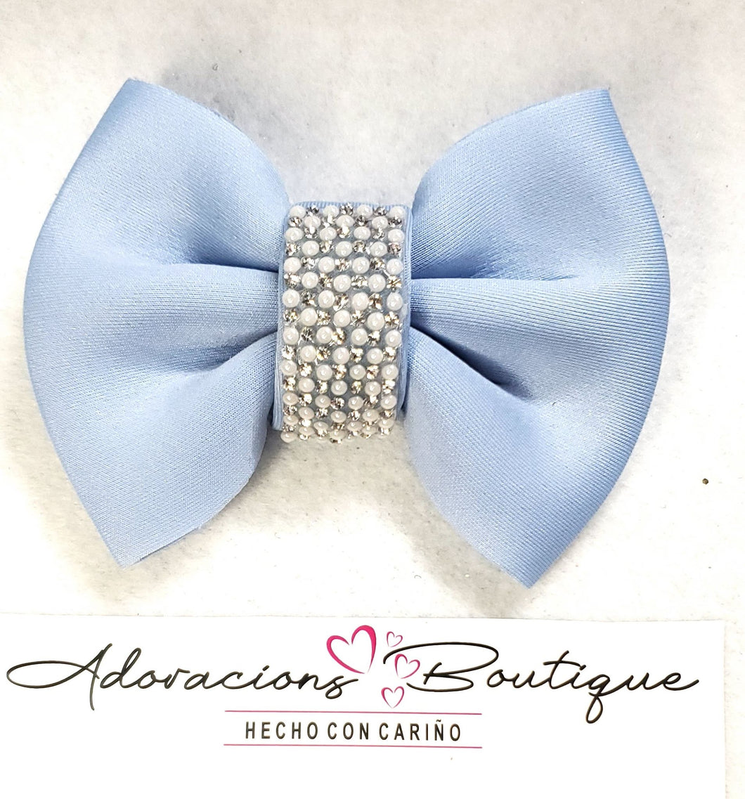 Light Blue Bling Bow or Headband