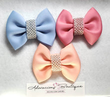 Load image into Gallery viewer, Light Blue Bling Bow or Headband
