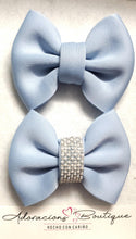 Load image into Gallery viewer, Light Blue Bling Bow or Headband
