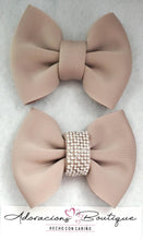 Load image into Gallery viewer, Khaki Bling Bow &amp; Headband
