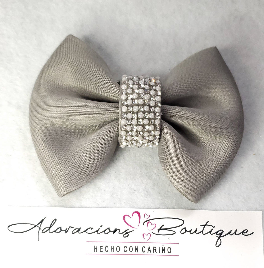 Gray Bling Bow or Headband