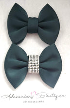 Load image into Gallery viewer, Forrest Green Bling Bow or Headband
