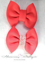 Load image into Gallery viewer, Coral Bling Bow and Headband
