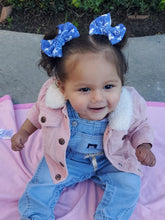 Load image into Gallery viewer, Denim Blue Baby Girl Bow, Customized Baby Girl Headbands, Head Wraps and Bows
