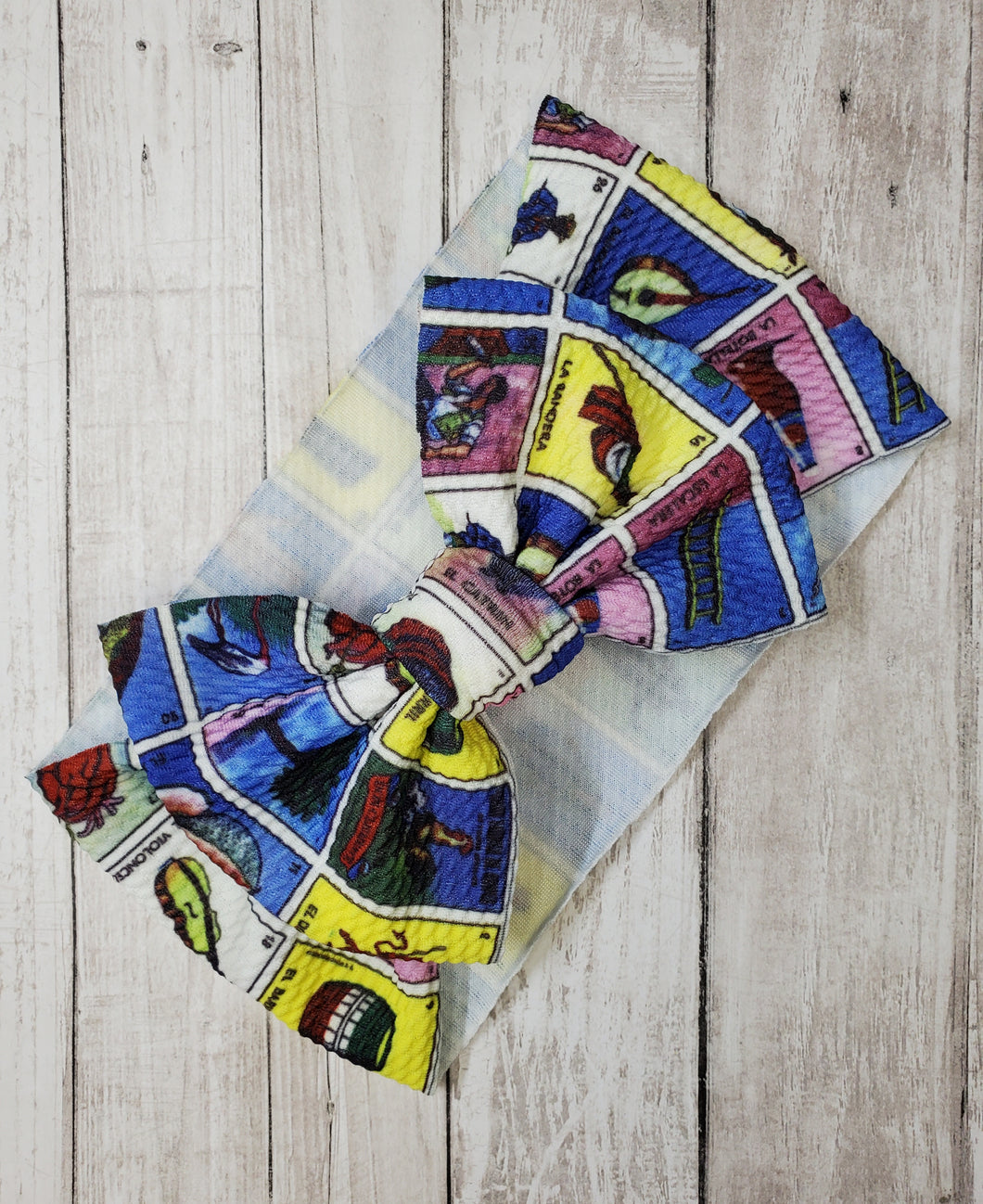 Loteria Baby Girl Bows. Mexican Girl Bows Head Wraps Headbands.