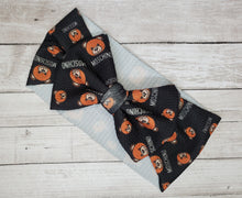 Load image into Gallery viewer, Moschino Designer Inspired Baby Girl Bows Head Wraps Headbands. Moschino Black Bear Girl Bows
