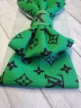 Load image into Gallery viewer, Green L.V Headwrap &amp; Bows
