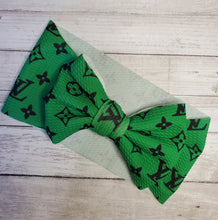 Load image into Gallery viewer, Green L.V Headwrap &amp; Bows
