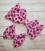 Load image into Gallery viewer, Pink Multi Symbols Baby Girl Bows, Customized Baby Girl Headbands, Head Wraps and Bows
