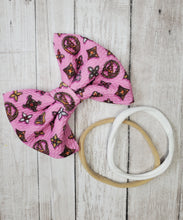 Load image into Gallery viewer, Pink Multi Symbols Baby Girl Bows, Customized Baby Girl Headbands, Head Wraps and Bows
