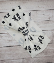 Load image into Gallery viewer, White Designer Inspired MCM Bows, Head Wraps , Headbands
