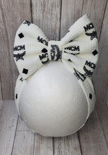 Load image into Gallery viewer, White Designer Inspired MCM Bows, Head Wraps , Headbands
