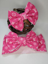 Load image into Gallery viewer, Hot Pink / White  Girl Bows, Customized Baby Girl Headbands, Head Wraps and Bows
