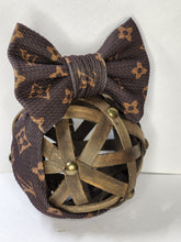 Load image into Gallery viewer, Large Brown Monogram Bows, Headwraps, Piggies, Headbands
