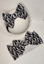 Load image into Gallery viewer, Dior Inspired Black &amp; White  Headwrap , Headband , Bow
