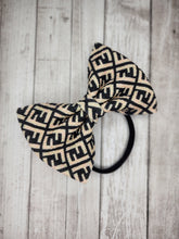 Load image into Gallery viewer, Fendi Inspired Black &amp; Beige Headwrap, Bows &amp; Headbands
