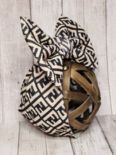 Load image into Gallery viewer, Fendi Inspired Black &amp; Beige Headwrap, Bows &amp; Headbands
