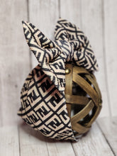 Load image into Gallery viewer, Fendi Inspired Black &amp; Beige Headwrap, Bows &amp; Headbands
