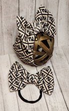 Load image into Gallery viewer, Fendi Inspired Black &amp; Beige Headwrap, Bows &amp; Headbands
