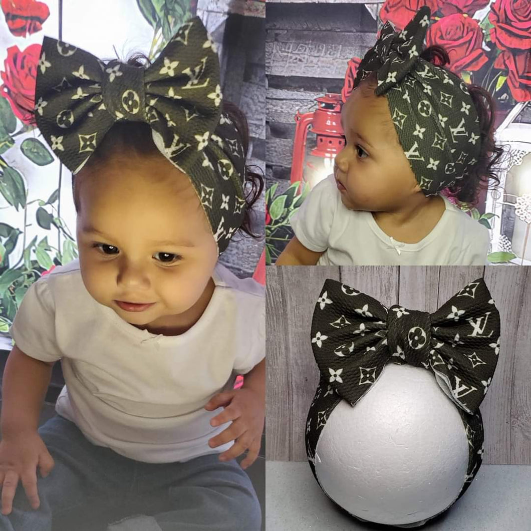 L.V Army Green Headwrap & Bows