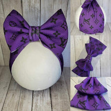 Load image into Gallery viewer, Purple  Customized Baby Girl Headbands, Head Wraps and Bows
