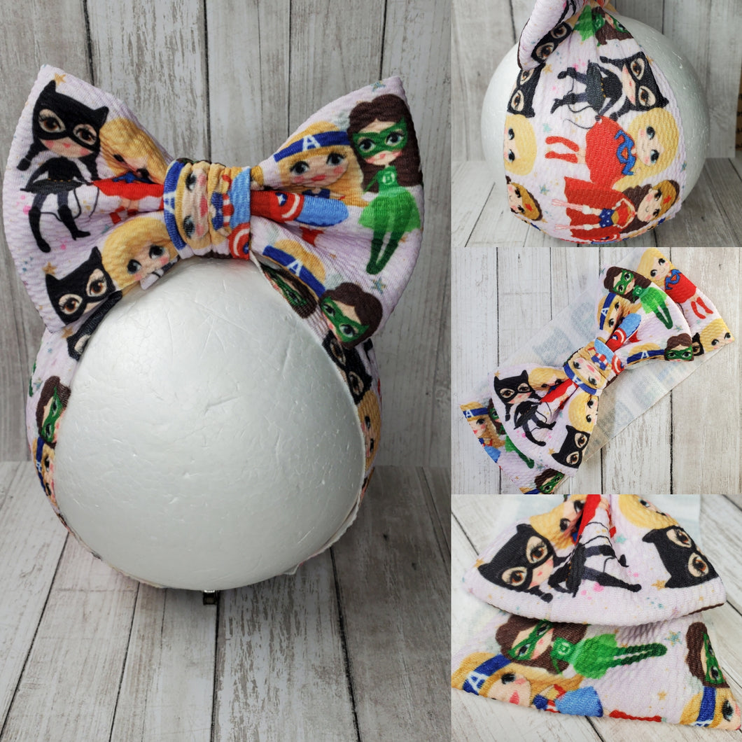Baby Girl Super Heroes , Customized Baby Girl Headbands, Head Wraps and Bows