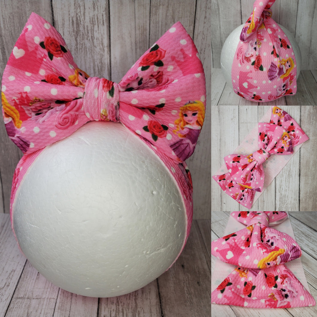 Pink Princess Bows, Customized Baby Girl Headbands, Head Wraps and Bows