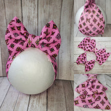 Load image into Gallery viewer, Pink Multi Symbols Baby Girl Bows, Customized Baby Girl Headbands, Head Wraps and Bows
