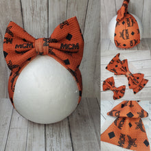 Load image into Gallery viewer, Rusty Orange Designer Inspired MCM Bows, Head Wraps, Headbands
